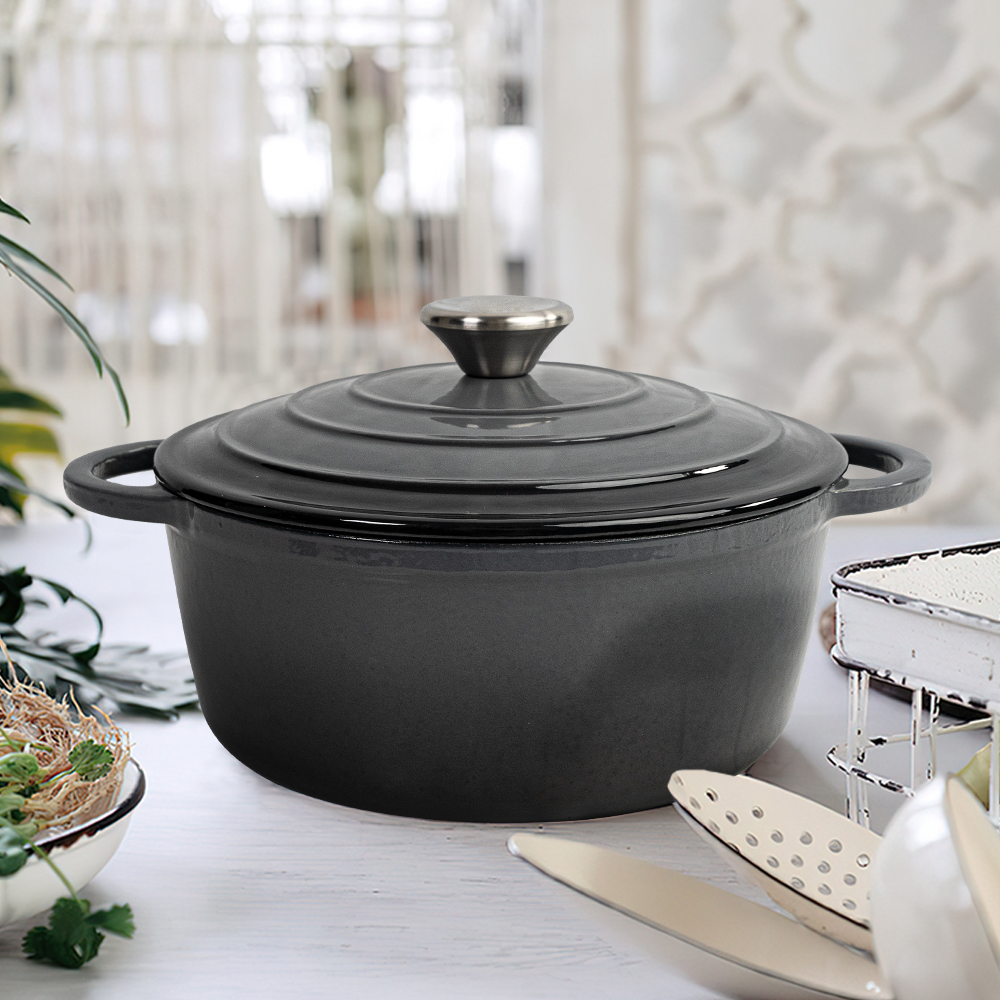 Cookercool кастрюли серого цвета чугунные антипригарные эмалевые кухонные суповые наборы кастрюль