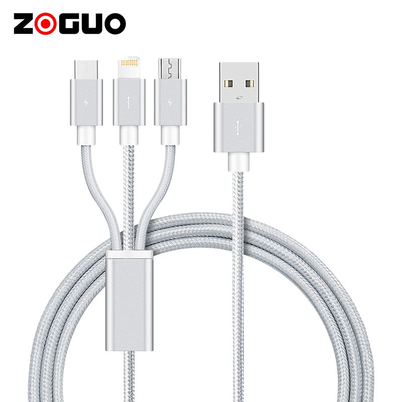 Китайский поставщик, 3 в 1, USB-кабель для быстрой зарядки, Универсальный многофункциональный зарядный шнур для сотового телефона