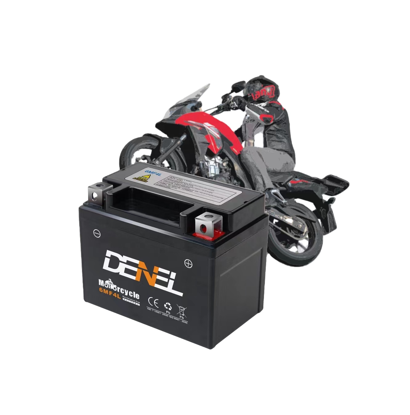 China High Discharge Safe Easy Use Newest wholesale Manufacturer DENEL MF ytx4l-bs 12V 4AH 6MF4L Motorcycle Battery