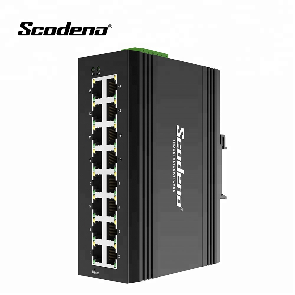 Оптовая продажа, 16 портов, промышленный ethernet-коммутатор, 10/100/1000 ip40, din-рейка, наружный неуправляемый гигабитный ethernet-коммутатор