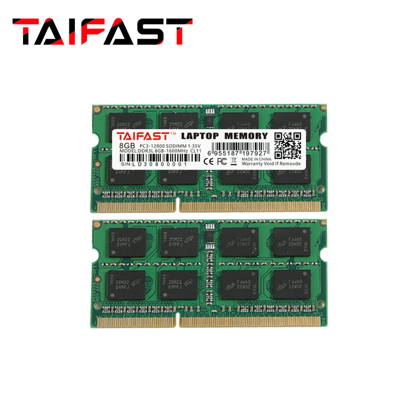 Taifast Ddr3 8 ГБ 4 ГБ оперативной памяти, 16 Гб встроенной памяти, ноутбук с оперативной памятью в DDR3 PC3L-12800 1600 МГц 204pin 1,35 V SODIMM