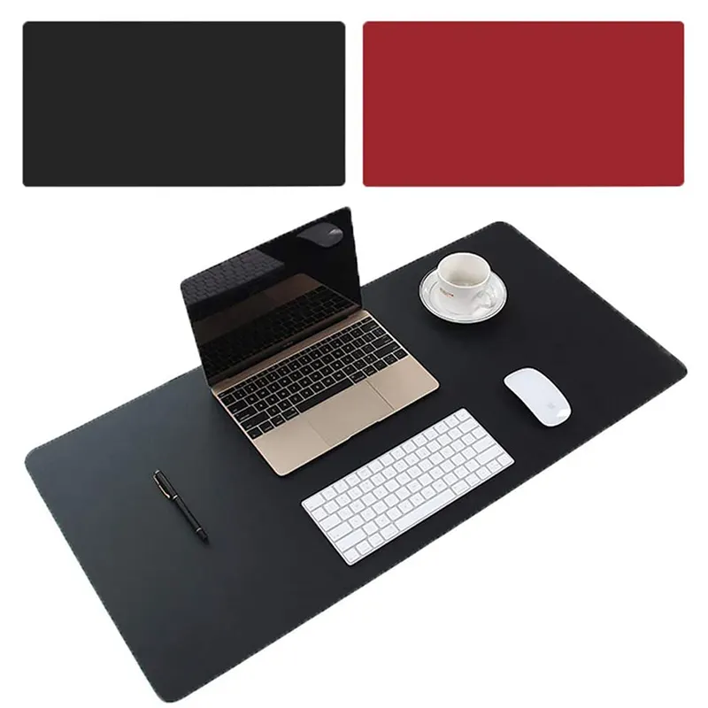 Portable Non-Slip PU Leather Large Mouse Mat Waterproof Office Laptop Desk Writing Pad with Dual-sided