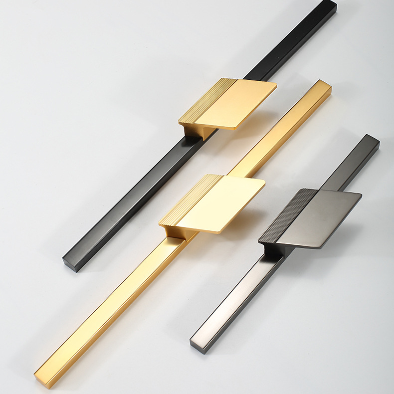 Simple Modern Design Aluminum profile Hardware Handle for Kitchen Cabinet Pull Door Drawer Dresser Bedroom furniture handle