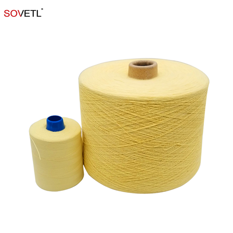 Para Aramid Yarn Thread 20s/1 Fire proof Resistant Flame Retardant Staple Fiber Kevlars Aramid Yarn