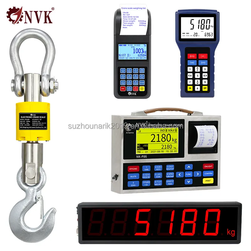 NVK OCS5T Weighing Hanging Scale 3000kg Electronic Wireless 10ton Digital Crane Scale 3ton Industry Hook Hoist Scale 2000kg 1ton