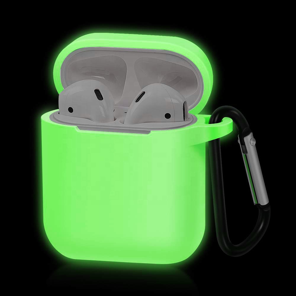 Чехол IVANHOE для AirPods с брелоком, противоударный защитный силиконовый чехол премиум класса для AirPods, чехол для зарядки, светящийся ночью