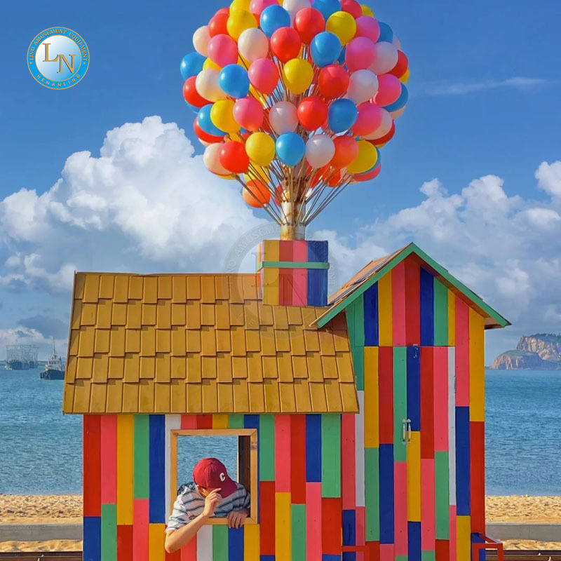 Customize High Quality Balloon Flying House Decoration Props Outdoor Photography Background Theme Display