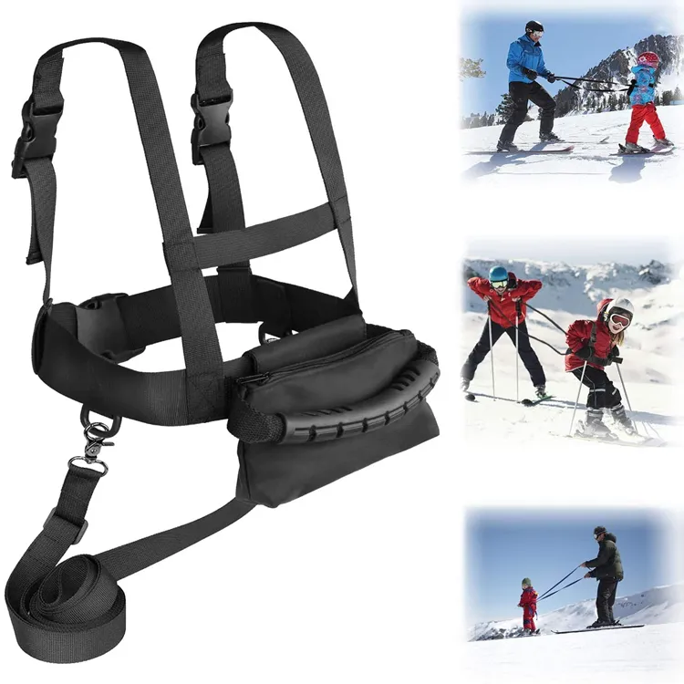 Strong adjustable nylon webbing shoulder kids ski training harness for skating snowboard cycling