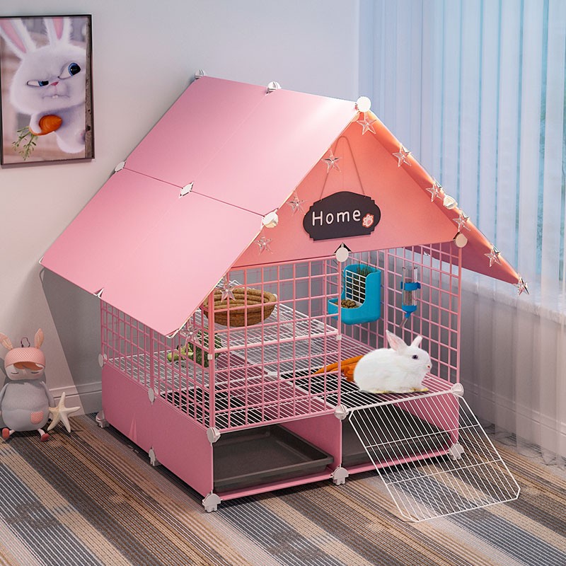 High Quality Wire Rabbit Cage Guinea Pig Breeding Cages For Sale price breeding rabbit cage with nest box handing outside