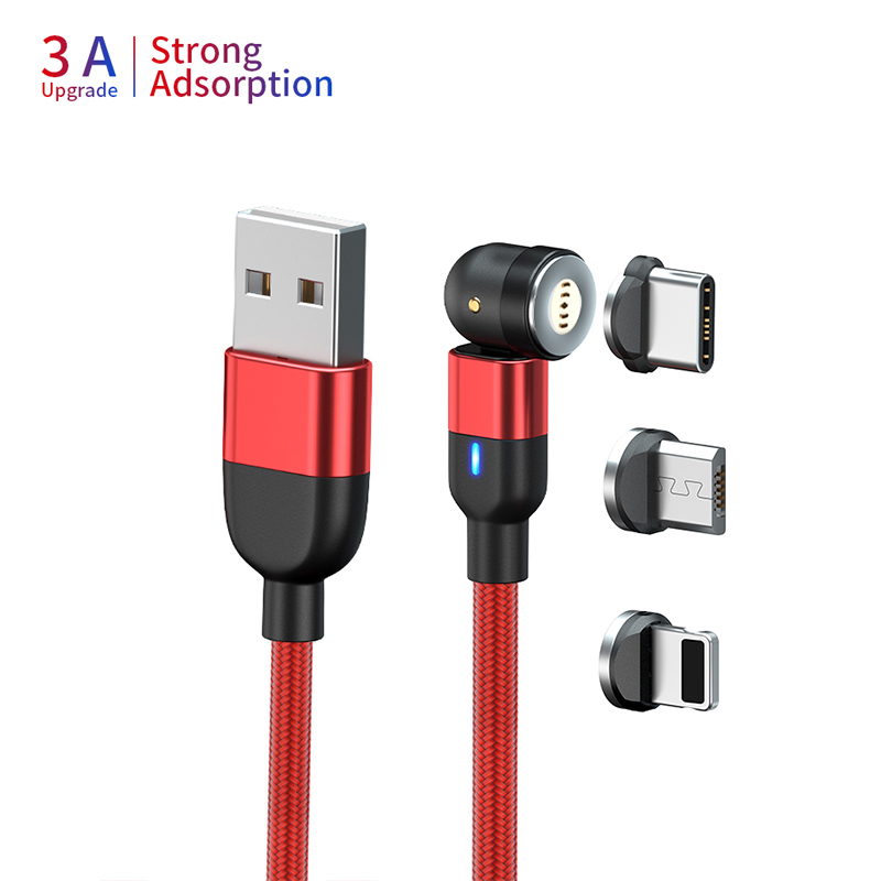 Магнитный usb-кабель 3 в 1, зарядное устройство с поворотом на 540 градусов, Магнитный зарядный кабель, магнитный кабель типа c, usb c, микро-кабель для быстрой зарядки для Samsung