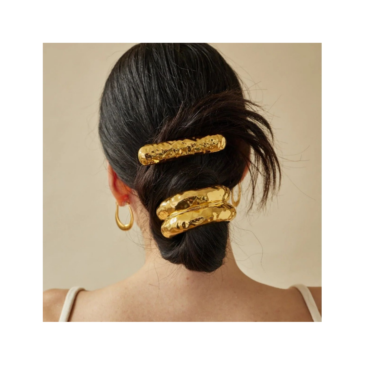 Personalized Metal Glossy Elastic Hair Bands For Women Classic Geometric Square Headdress Hair Accessories