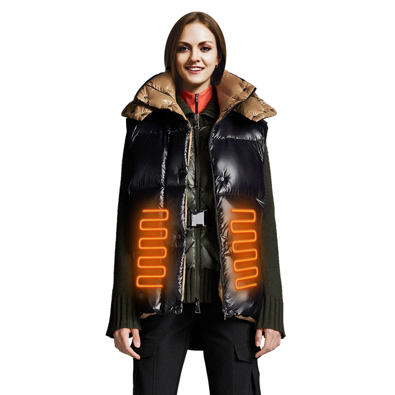 Wholesale Warm Lightweight Hooded Women Puffer Winter Waistcoat Warm Down Vest