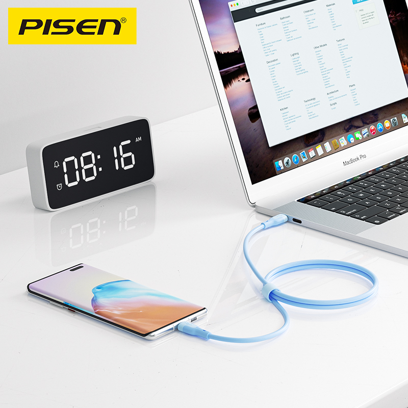 PISEN новый оптовый usb-кабель для освещения type-c tpe плетеный кабель для быстрой зарядки передачи данных 3A и обычно используемые аксессуары