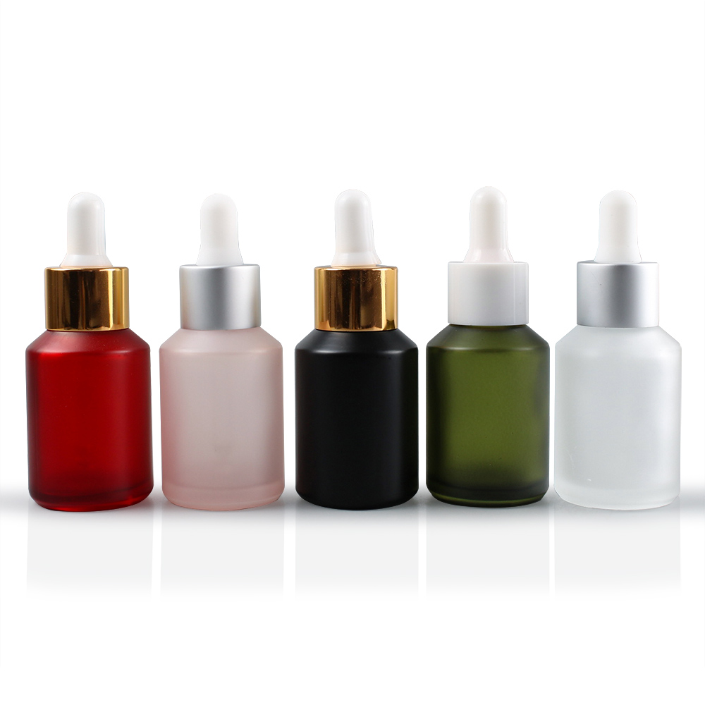 30ml 60ml serum essential oil Inclined shoulder glass dropper bottle with dropper/sprayer