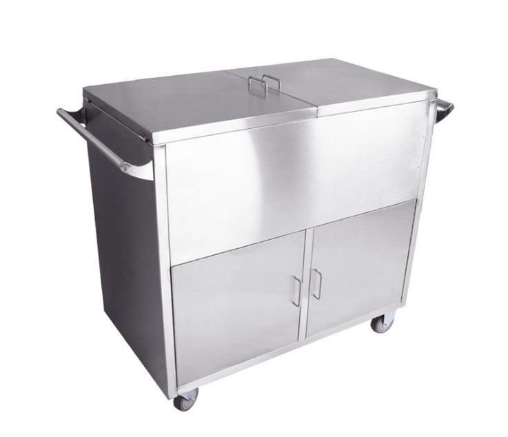 Stainless steel Trolley Organizer with Removable Pegboard Metal Service Cart with Practical Handle