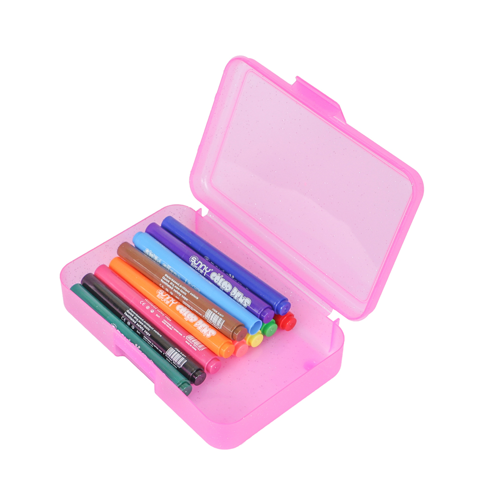 Quality Plastic Simple Style Pen Storage Case Pencil Box With Splash