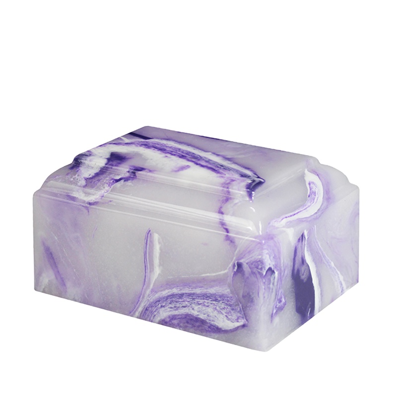 Gorgeous Purple onyx resin Fiberglass human ashes container European Style Cultured Marble Cremation Urns funeral supplies