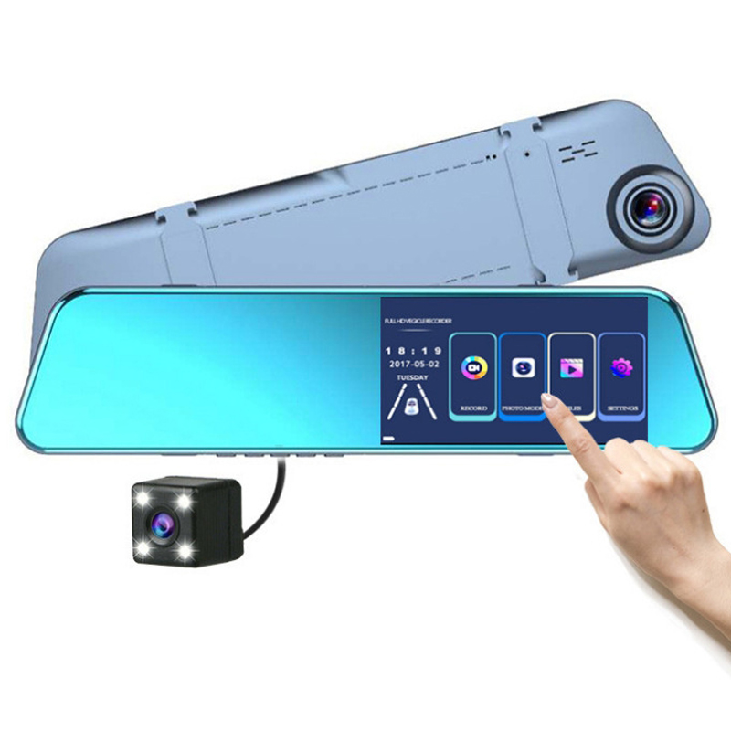 Новая двойная камера hd dvr 5,2 дюймов HD двойной объектив Автомобильный видеорегистратор Камера заднего вида Автомобильное зеркало заднего вида