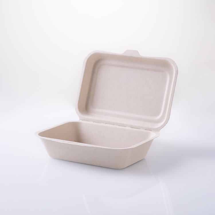 Wholesale custom 600ml wheat straw pulp tableware packing box disposable lunch box