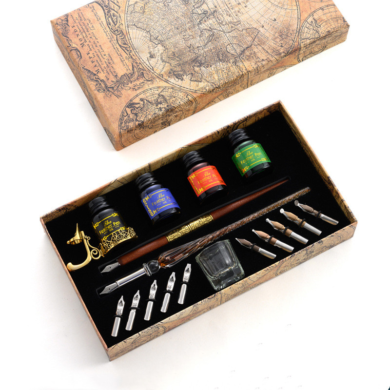 2022 New Complete 20 Piece Calligraphy Set for Beginners   Professionals Includes Pens glass dip pen set