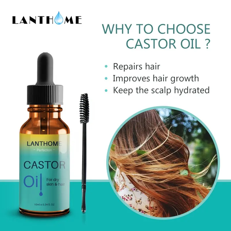 Private Label Organic Cold Pressed Black Castor Oil Blend For Hair Care Brows Eyelashes