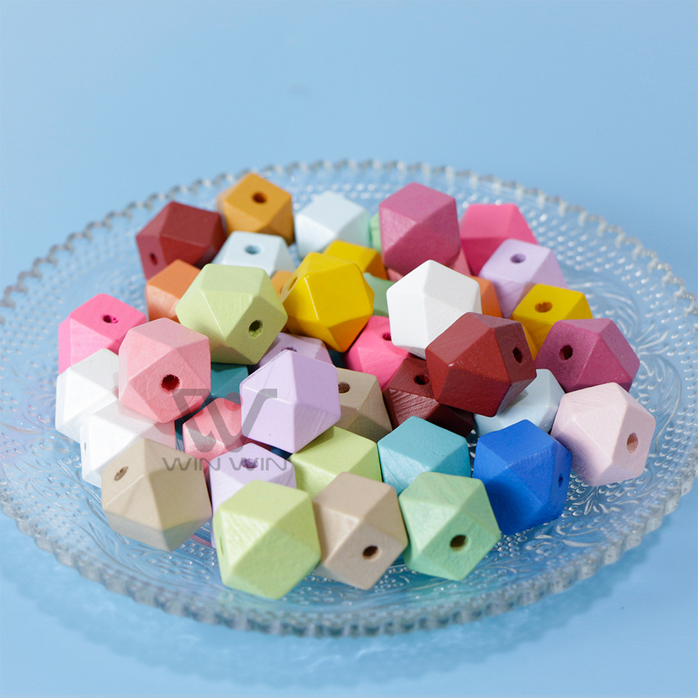Высокое качество красочные деревянные бусины DIY рукоделие шестиугольник деревянные бусины