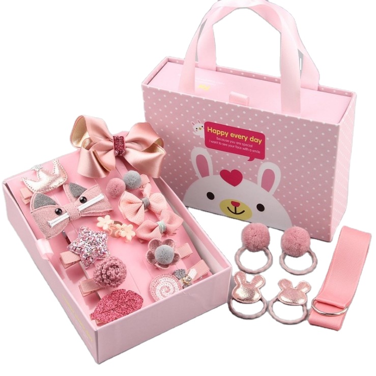 Children's hair accessories set gift box baby hair clip girls hair rope princess hairpin headdress