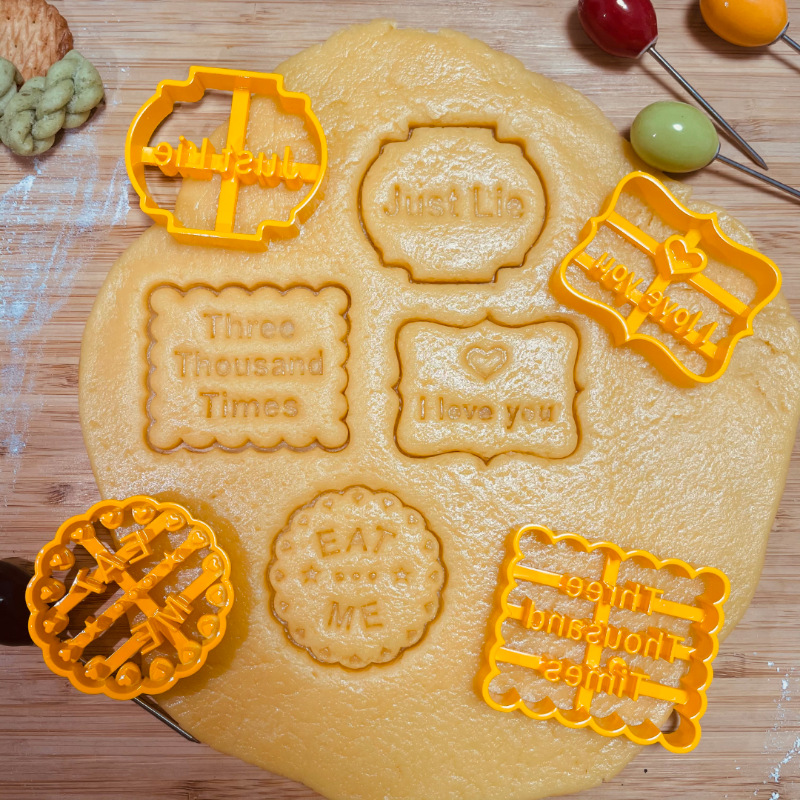 Plastic Cookie Cutters Set Cookie Molds with Good Wishes Cookie Molds for Baking