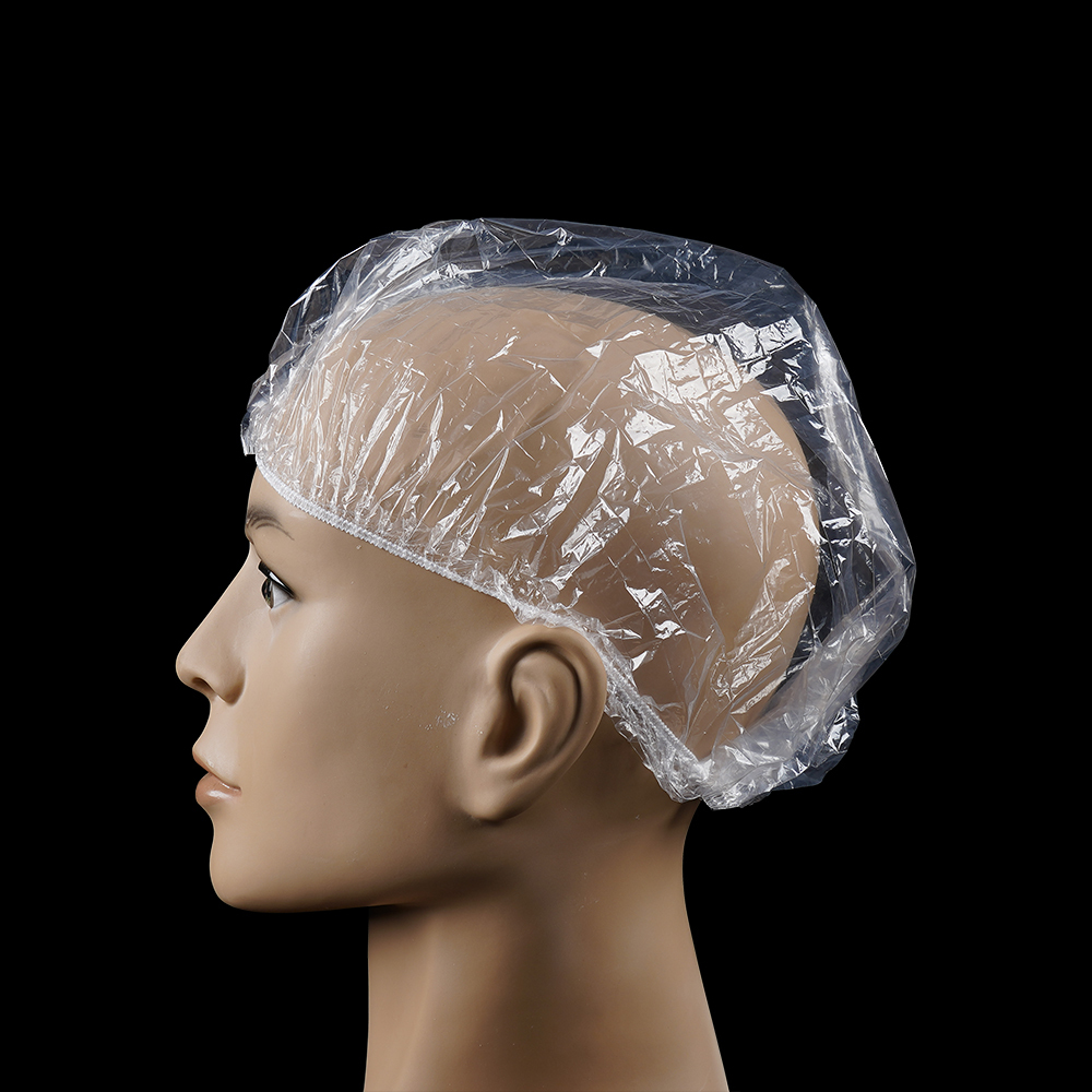 High Quality Transparent Disposable Shower Caps Cheap Waterproof Hotel Bath Salon Hair Cover Adults PE Plastic Cleaning Use