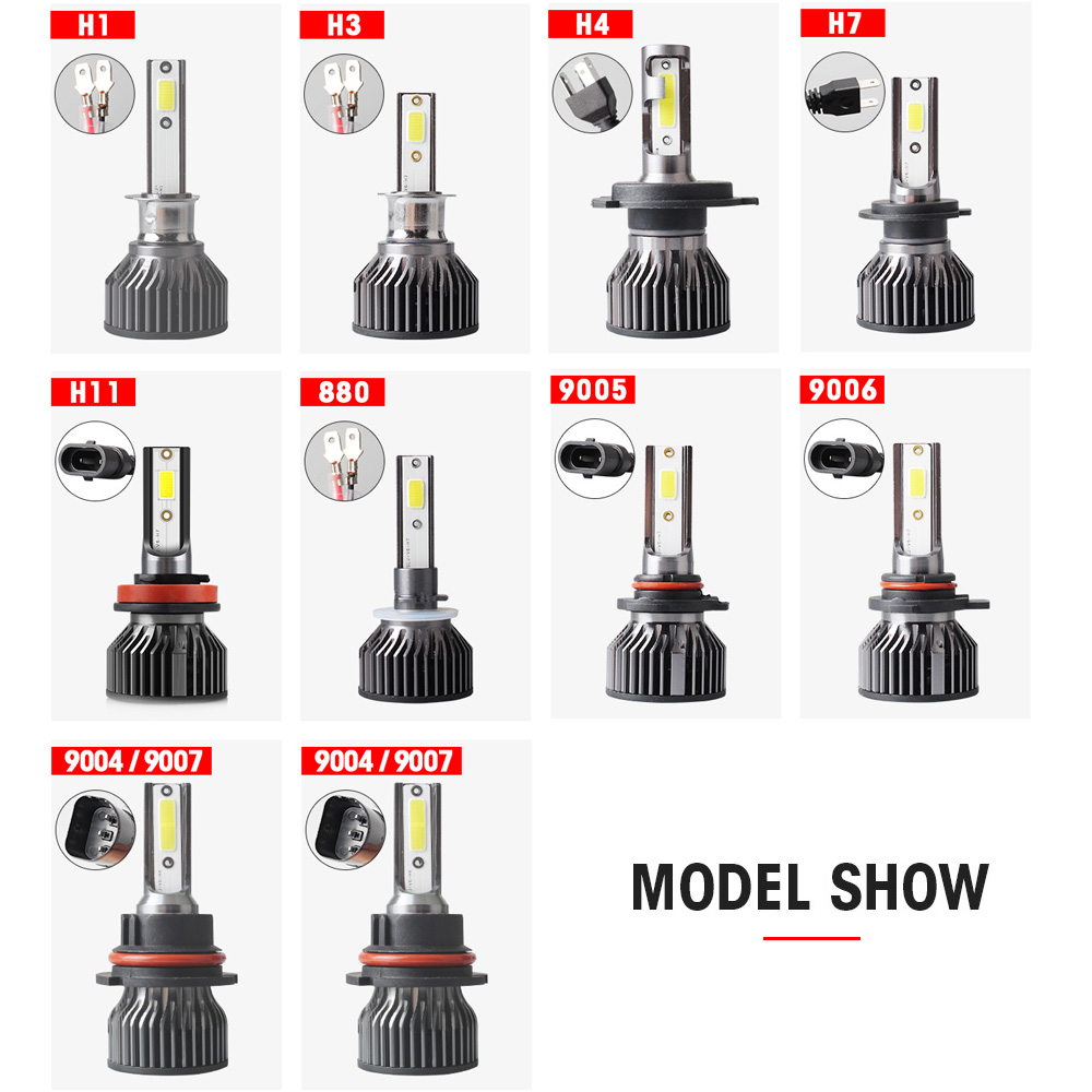 Wholesale Universal Car Modified LED headlight 38W 6000lm IP6B H8 H10 HB2 HB4 880 9004 9006 9008 9012 For Auto Lighting System