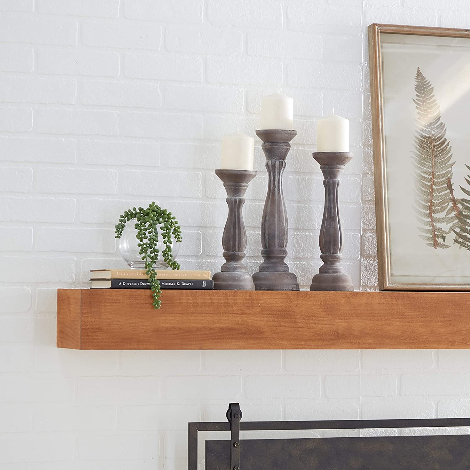White 13.625 x 3.375 Wood Candle Holders Set of 3