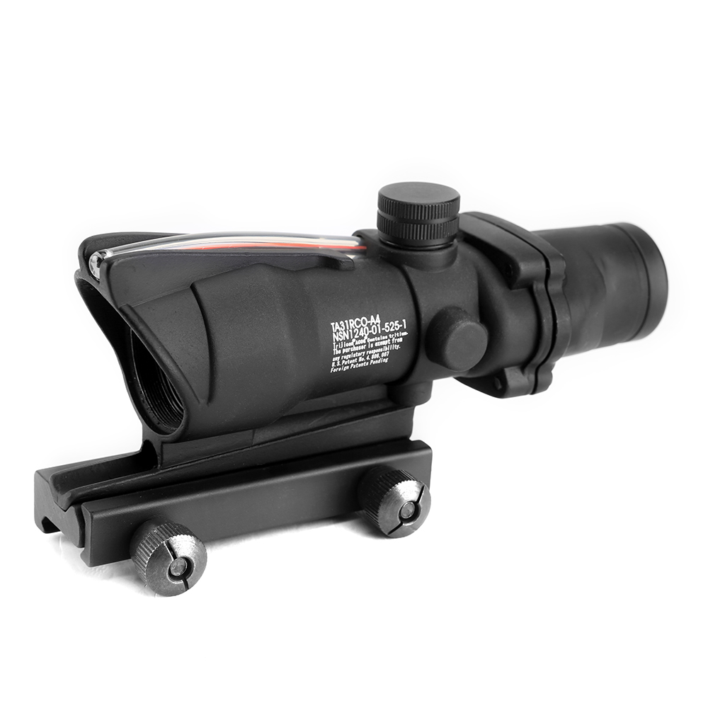 Тактический охотничий прицел ACOG, прицел 4X32 для винтовки, прицел из натурального волокна с шевронным узором, Красная Зеленая точка, оптический прицел с подсветкой