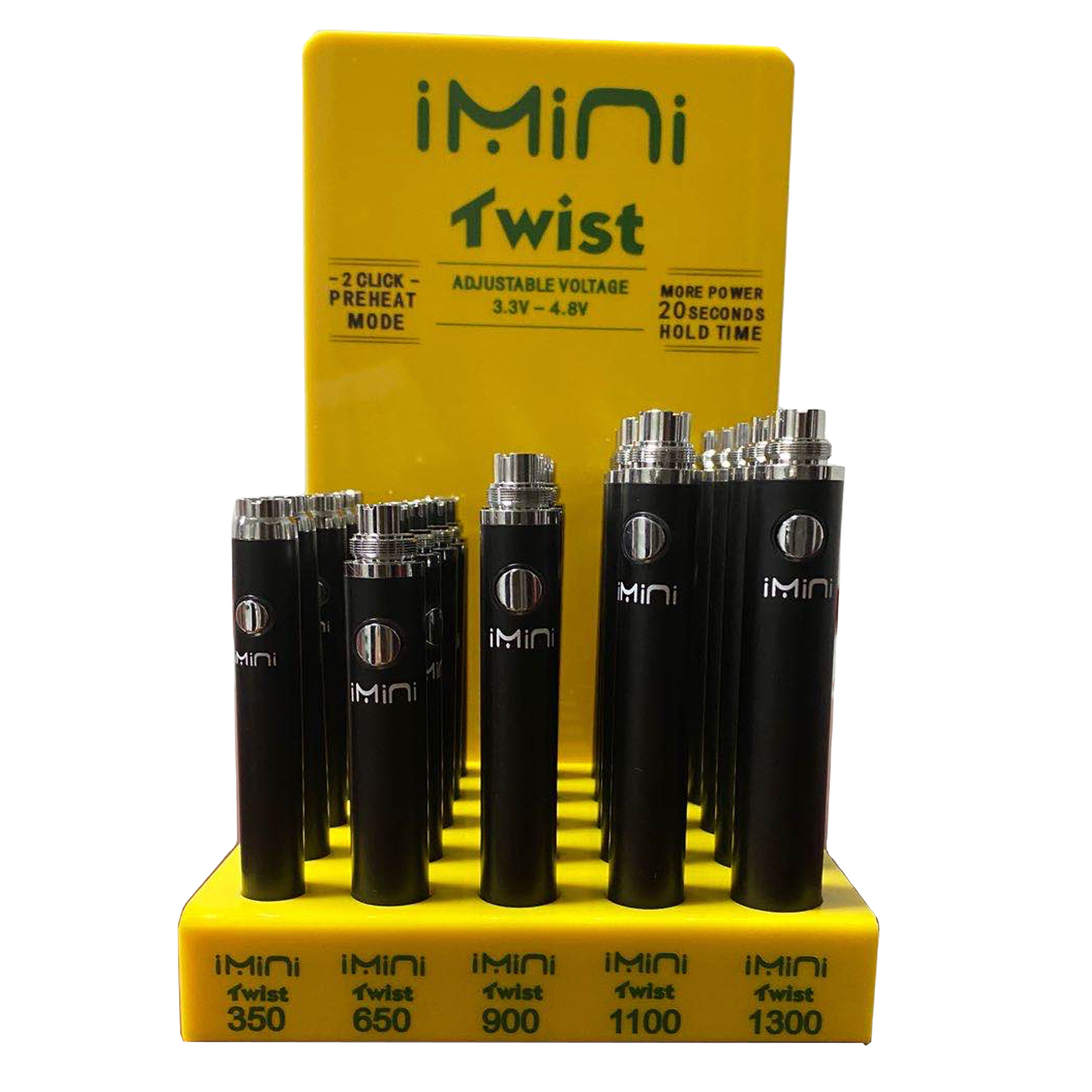 Новейшая батарея imini Twist Preheat с переменным напряжением 510 нитей для вейпа, масляный картридж, Атомайзер