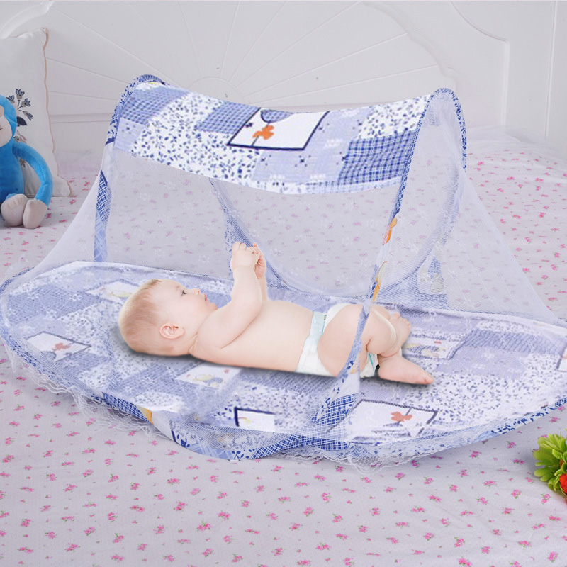 Children's baby folding mosquito net with sleeping cushion pillow mosquito net