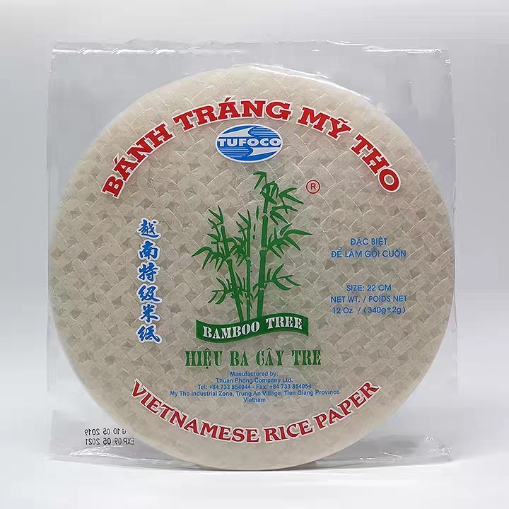 Вьетнамская рисовая бумага для ролла, Banh Tran My Tho, бамбуковое дерево hieu ba gay tre