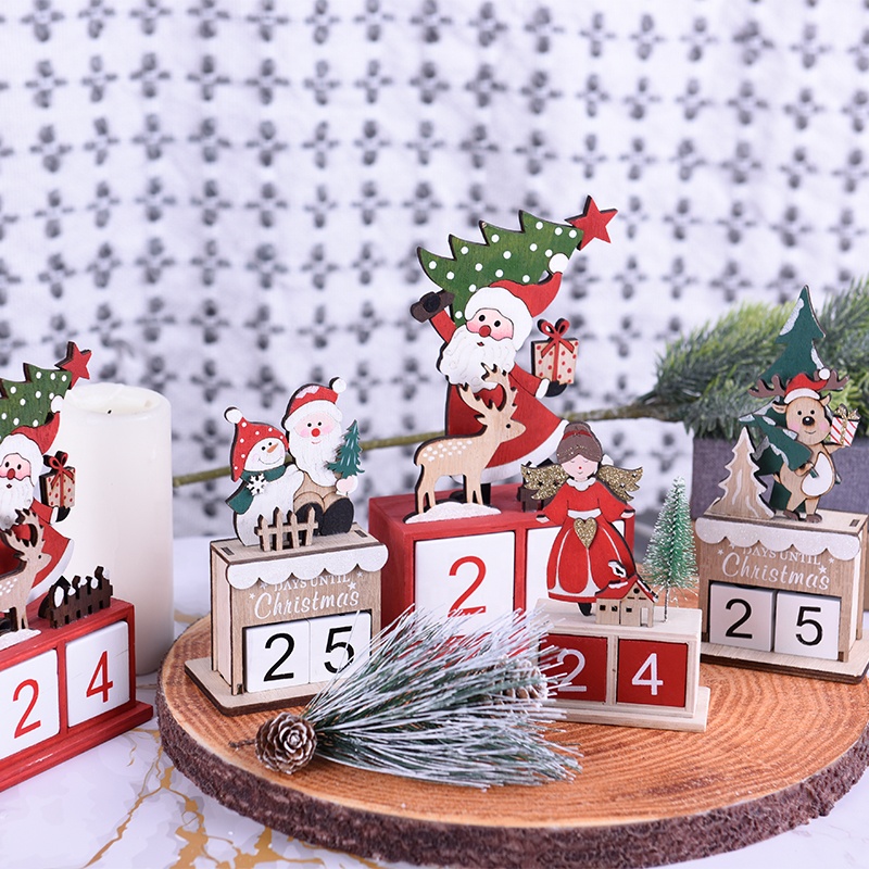Wooden Christmas Countdown Decoration Desktop Advent Calendar