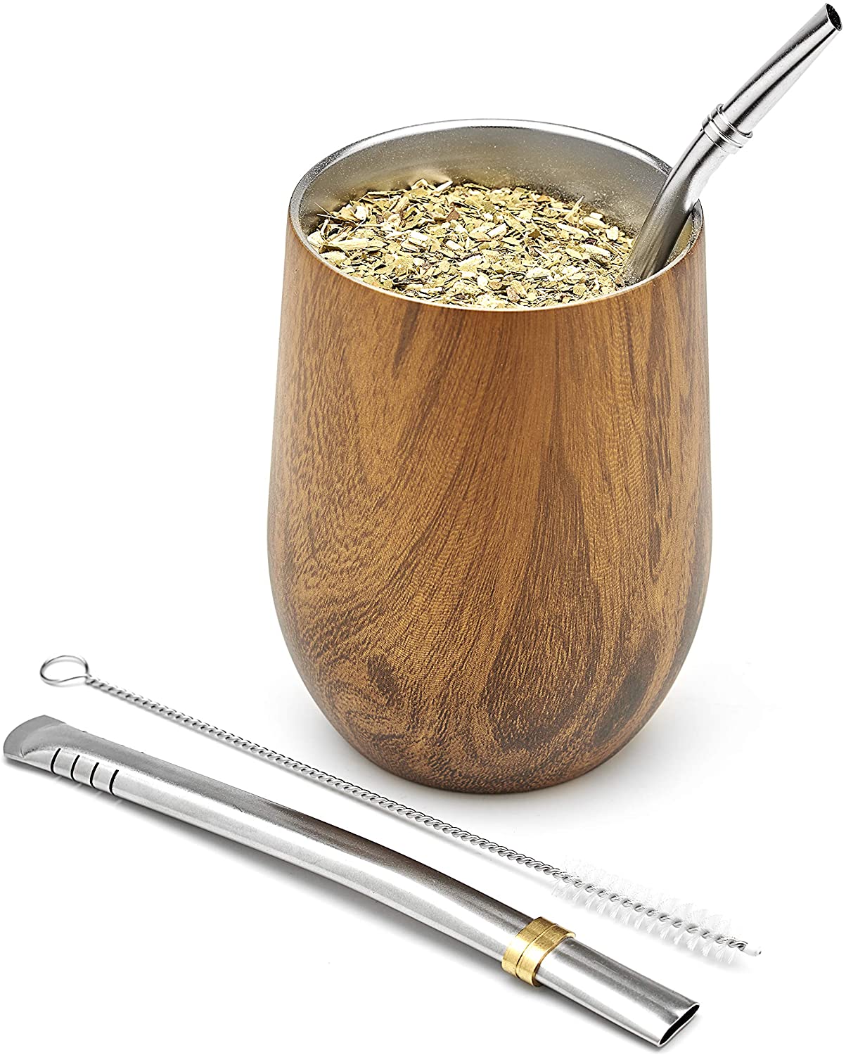 Горячая Распродажа, Современная чайная чашка Yerba Mate из нержавеющей стали и набор Bombilla Yerba Mate, набор из двух Bombilla Mate