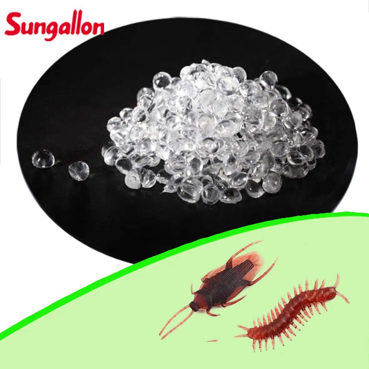 Sungallon GP100-3001 series thermoplastic elastomer TPE raw material is used to make super transparent particles for toys