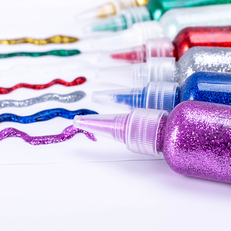 Best Cheap 60ml Assorted Colors Art DIY Liquid Washable Nox-Toxic Glitter Glue art For kids