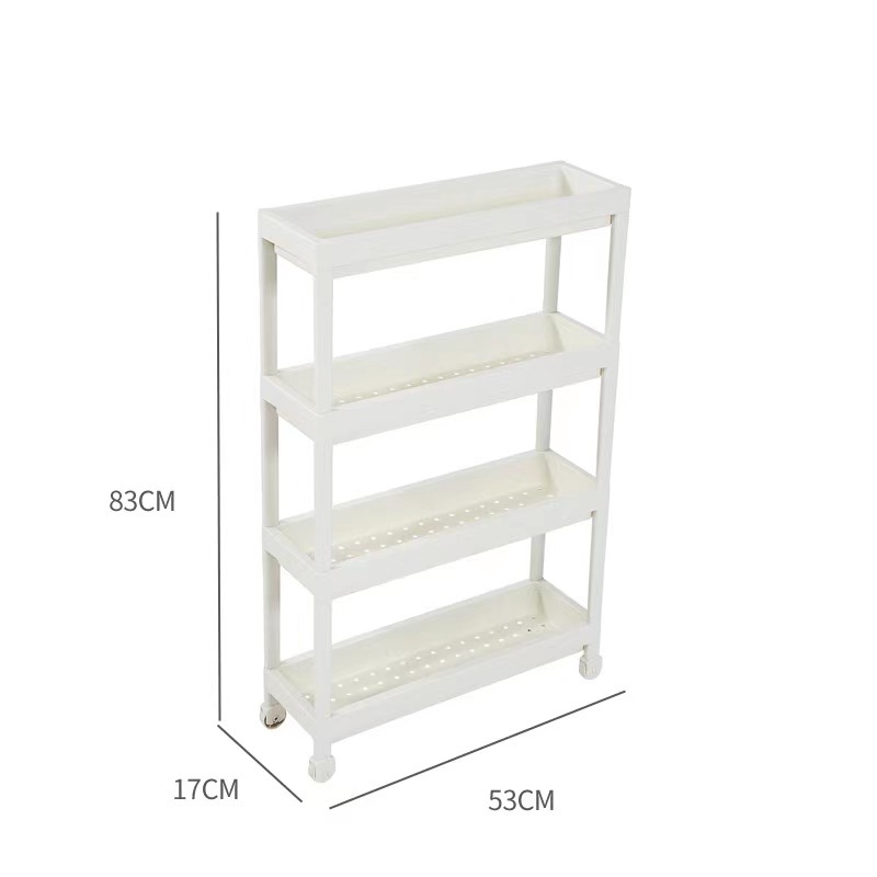 4 Tier Rolling Utility Rack Large Steel and Stainless Steel Storage Shelves Organize Kitchen or Bedroom with Hand Cart
