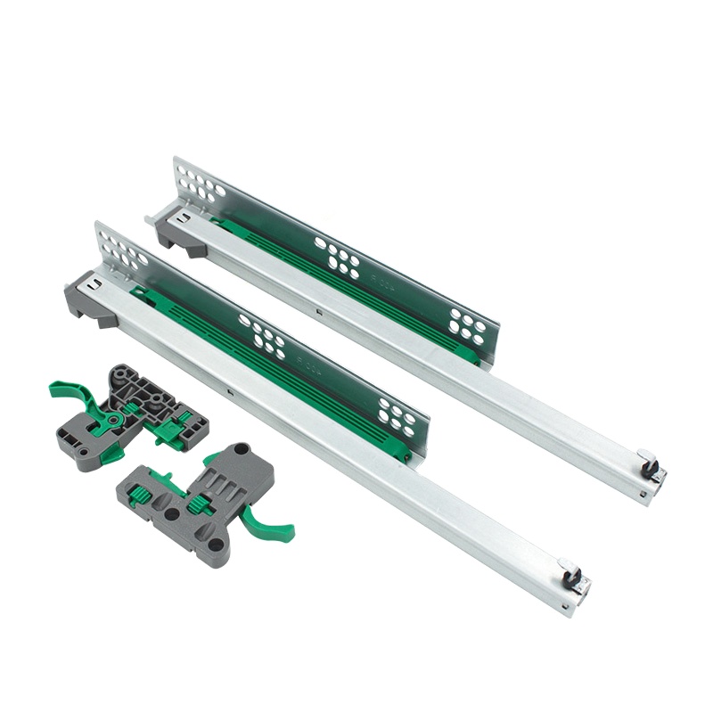 Temax High Quality 2-Fold 25kgs Soft Close Undermount Concealed Drawer Rail Ball Bearing 3 Fold Cabinet Table Drawer Slide