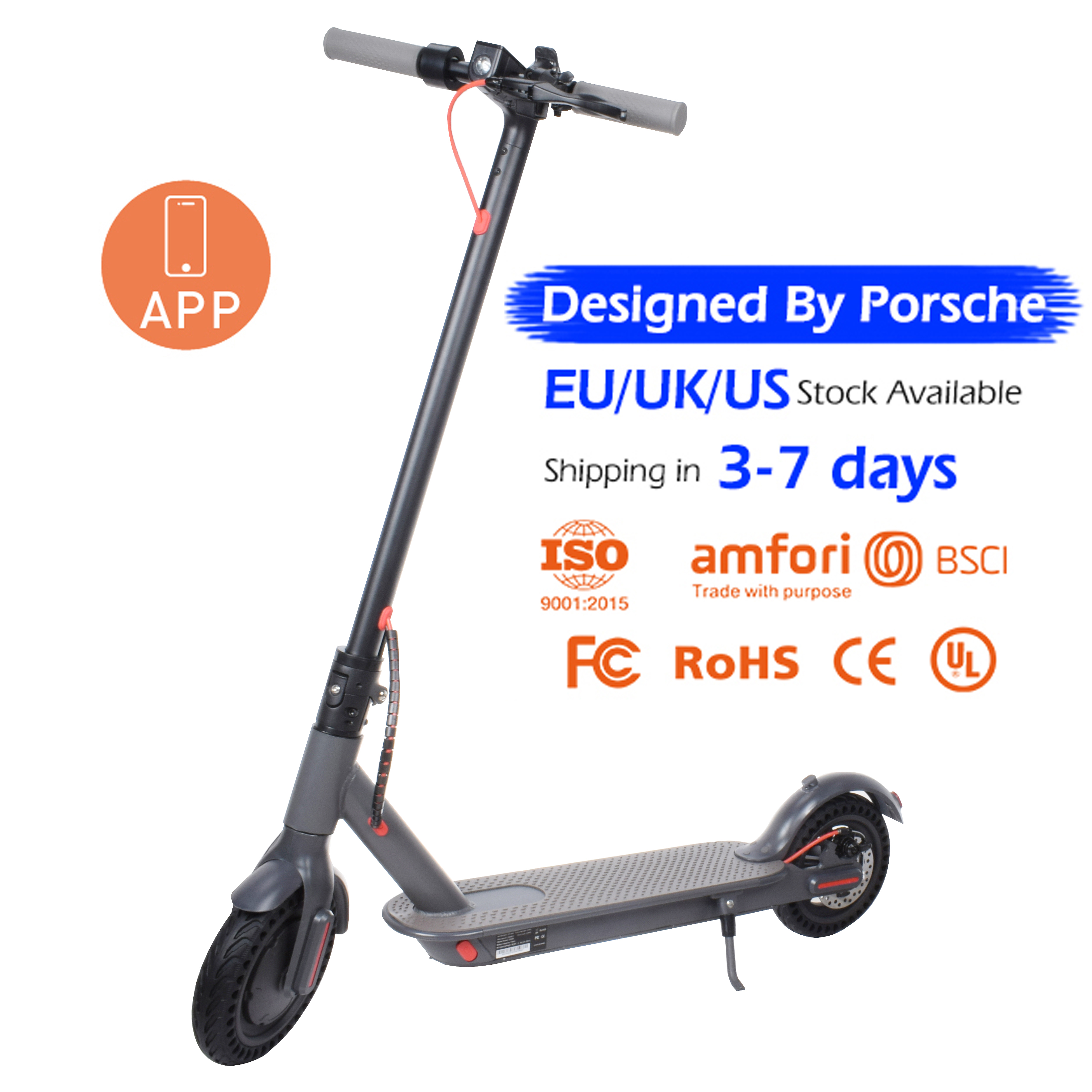 Перевозка груза падения 8,5 inch 350W двухколесные электрические скутеры с 7.8ah батарея стандарта ЕС, США, Великобритании США escooter, способный преодолевать Броды для взрослых и детей электрический скутер