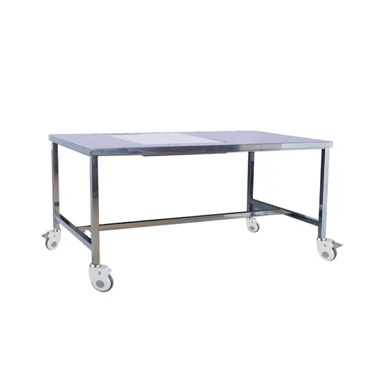 BT-WKT04 Medical mobile stainless steel working table with wheels and night lamp