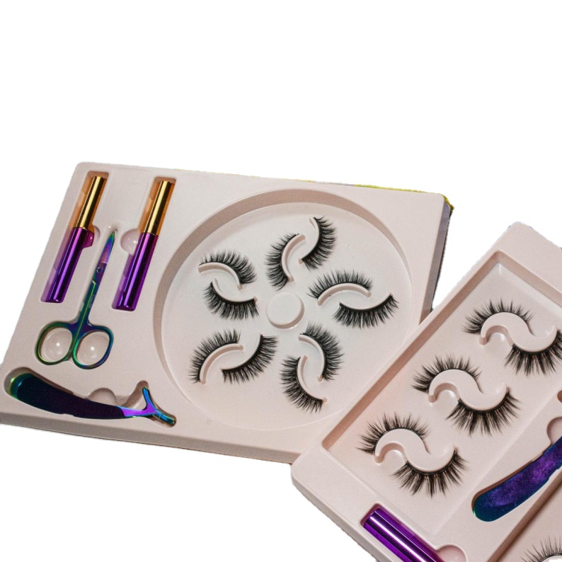 Private Label 3D Vegan Eyelash set with the beauty tool Magnet Eyelash