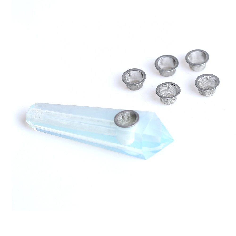 2021 Opal Cigarette Holder Accessories Natural Crystal Smoking Weed Engraved Logo Pipe weed smoking pipes