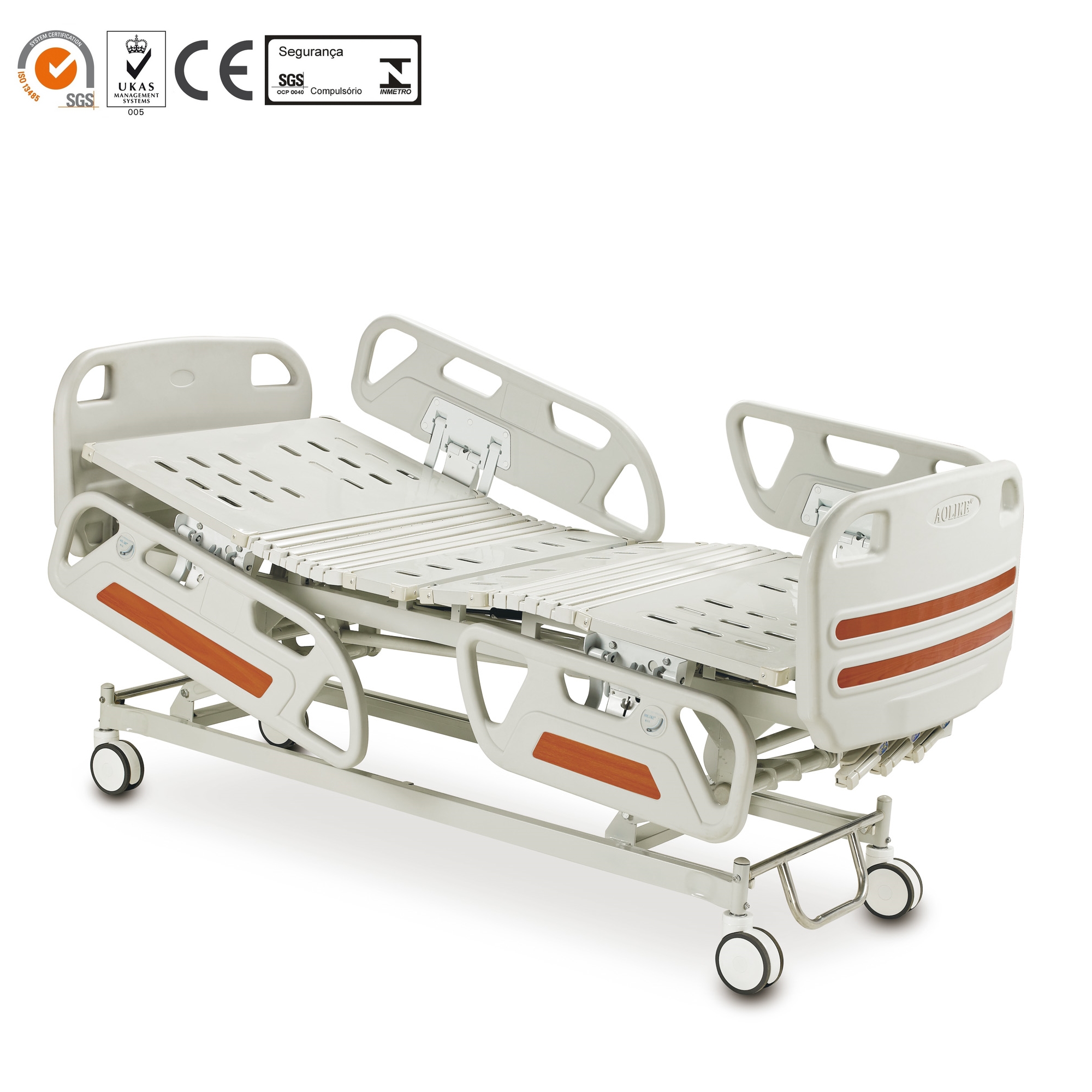 CE,ISO,CFS трехфункциональная кровать ICU с центральным тормозом ALK06-A329P-B