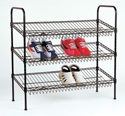 3 Tier Stackable Rack Organizer Storage Home Metal Shoes Display Shelf