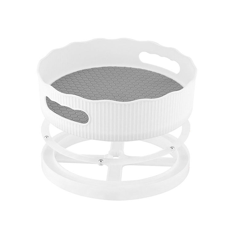 Hot Selling Plastic Turntable Spinning Organization Non-Skid Cabinet Pantry Kitchen Organizer