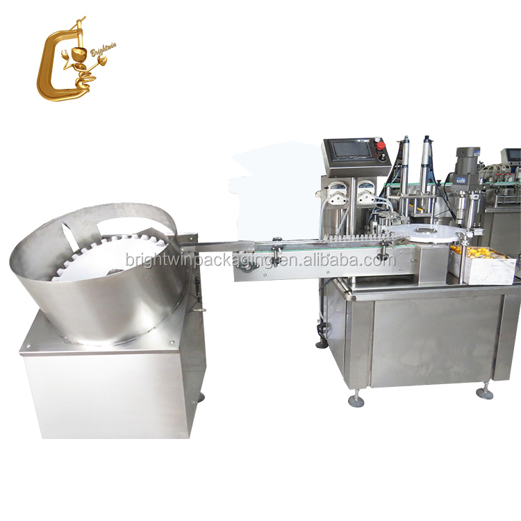automatic tobacco tar small bottle filling plugging capping and labeling machine