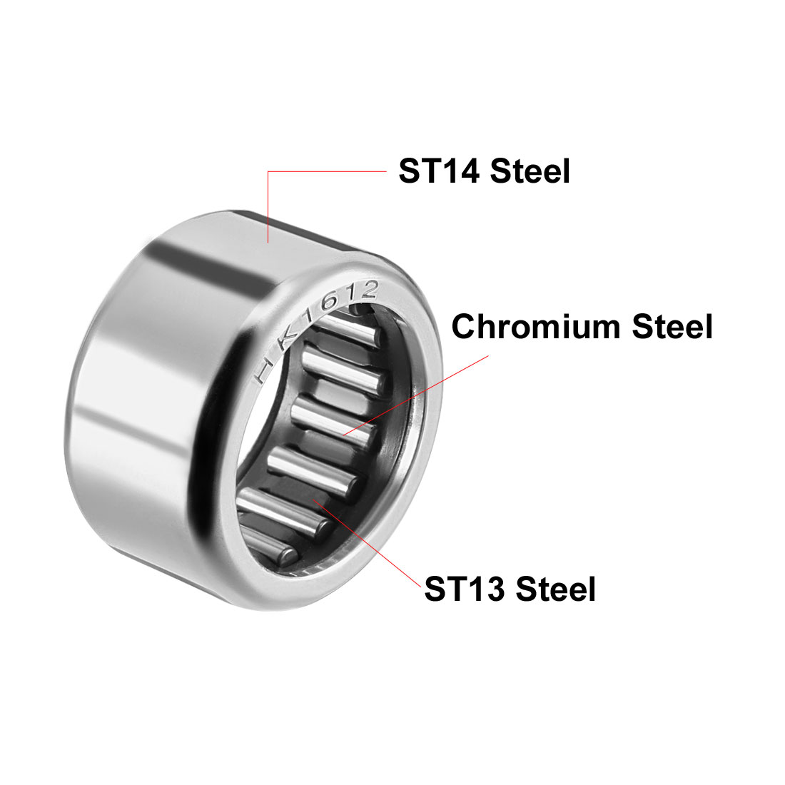 Printing Machine Parts Double Way Drawn Cup Needle Roller Bearings HK1612